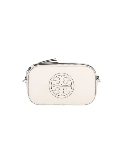Tory Burch Miller Ivory Leather Mini Crossbody Bag In White