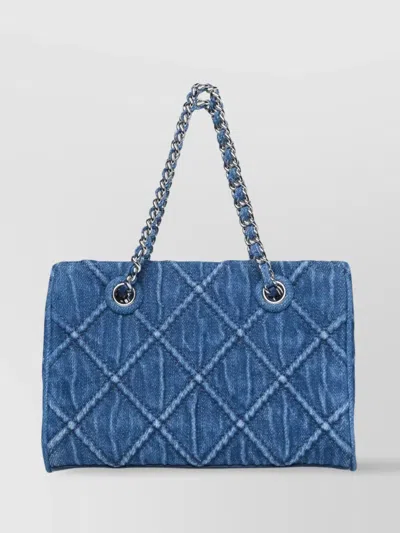 Tory Burch Mini Bag Quilted Design Chain Strap In Blue