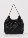 Tory Burch Mini Fleming Hobo Leather Shoulder Bag In Black
