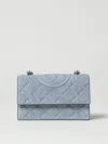 Tory Burch Borsa A Spalla Fleming In Denim  Donna In Blue