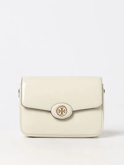 Tory Burch Robinson Spazzolato Shoulder Bag In Shea Butter