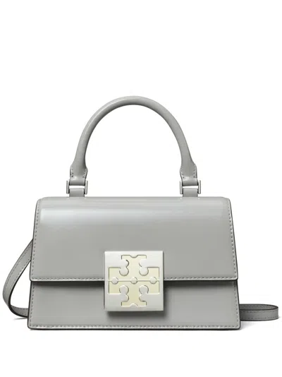 Tory Burch Bon Bon Spazzolato Leather Crosbody Bag In Grau