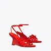 Tory Burch Mini Bow Espadrille Ankle Strap Wedge Sandal