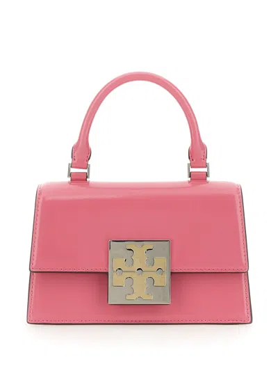 Tory Burch Mini Brushed Leather Bag In Pink