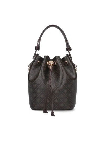 Tory Burch Mini Bucket Bag T Monogram In Brown