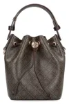 Tory Burch Mini Bucket Bag T Monogram In Canvas In Brown