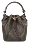 Tory Burch T Monogram Coated Canvas Mini Bucket Bag French Press In Brown