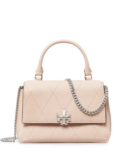 Tory Burch Mini Charlie Quilted Shoulder Bag In Pink