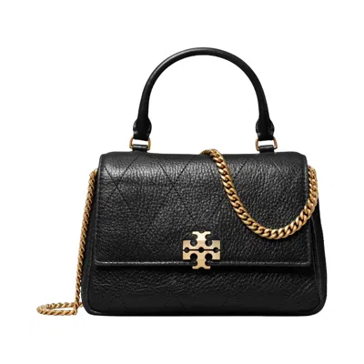 Pre-owned Tory Burch Mini Charlie Quilted Top Handle Crossbody Bag 'black' | Women's Size Onesize