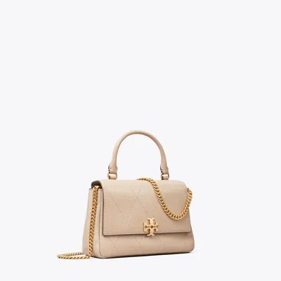 Tory Burch Mini Charlie Quilted Top-handle Crossbody In Brown