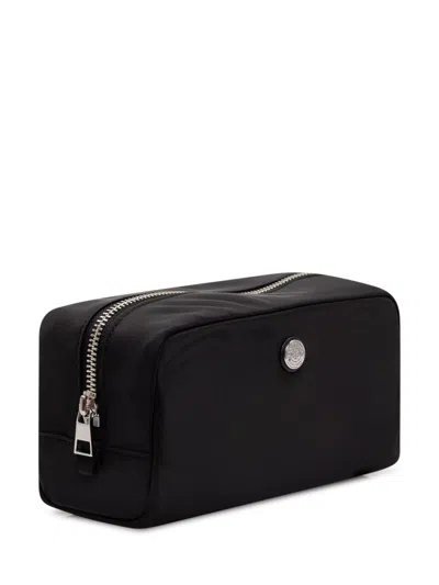 Tory Burch Mini Chic Nylon Case With Zip Closure And Front Logo In Black