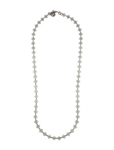 Pre-owned Tory Burch Mini Clover Chain Necklace, 33" In Multi