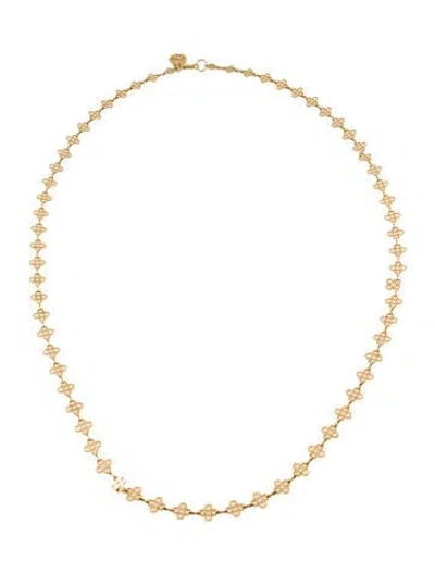 Pre-owned Tory Burch Mini Clover Chain Necklace, 37" In Multi