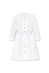 Tory Burch Belted Mini Shirt Dress In White