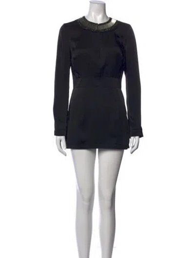 Pre-owned Tory Burch Mini Dress In Black