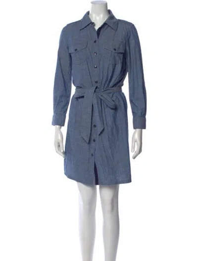 Pre-owned Tory Burch Mini Dress In Blue