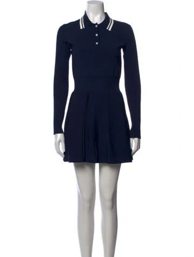 Pre-owned Tory Burch Mini Dress In Blue