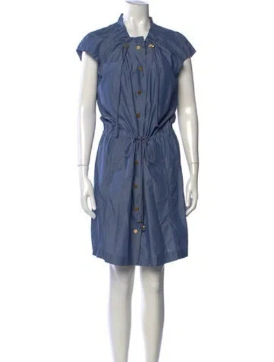 Pre-owned Tory Burch Mini Dress In Blue