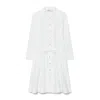 Tory Burch Belted Mini Shirt Dress In White