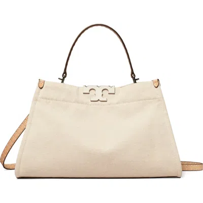 Tory Burch Mini Eleanor Canvas Satchel In White