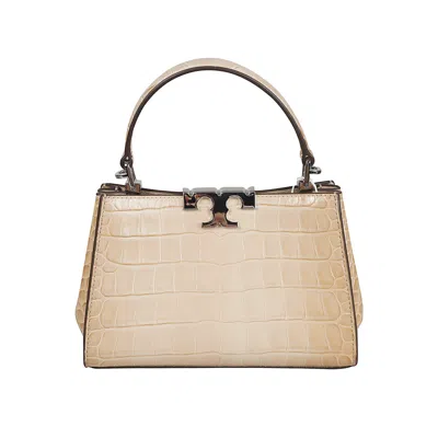 Tory Burch Mini Eleanor Croc-embossed Satchel In Neutral