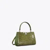 Tory Burch Mini Eleanor Croc-embossed Satchel In Soft Ivy