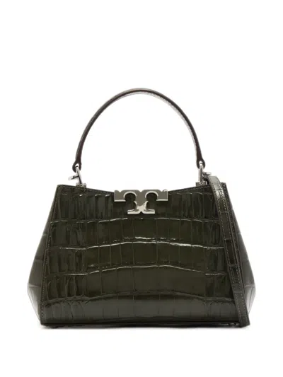 Tory Burch Mini Eleanor Croc-embossed Satchel In Green