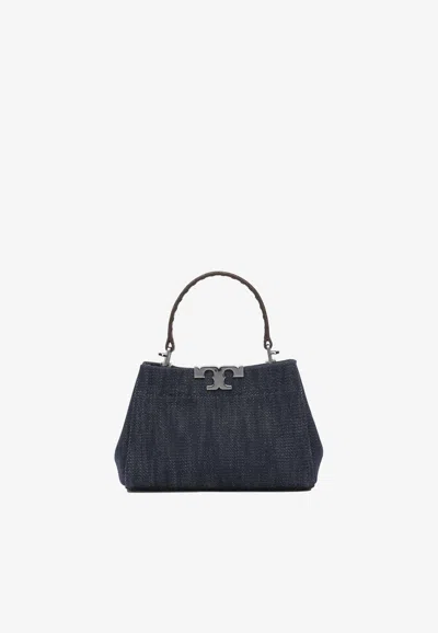Tory Burch Mini Eleanor Denim Handbag In Blue