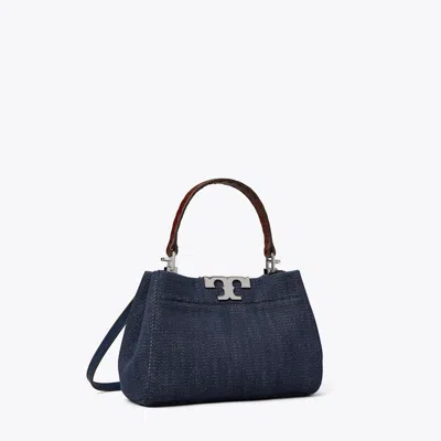 Tory Burch Mini Eleanor Denim Satchel In Blue