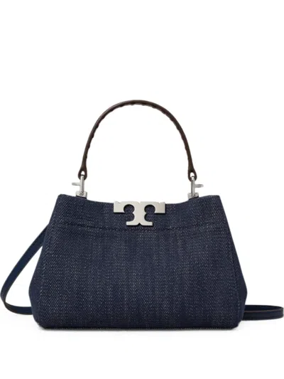 Tory Burch Mini Eleanor Denim Satchel In Blue