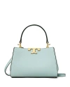 Tory Burch Mini Eleanor Pebbled Leather Satchel In Sky/gold