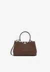 Tory Burch Mini Eleanor Pebbled Leather Shoulder Bag In Brown