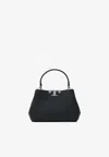 Tory Burch Eleanor Pebbled Leather Satchel Shoulder Bag In Black