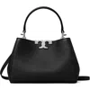 Tory Burch Eleanor Pebbled Leather Satchel Shoulder Bag In Black