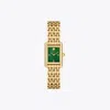 Tory Burch Mini Eleanor Watch In Malachite/gold