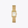 Tory Burch Mini Eleanor Watch In White Mop/gold