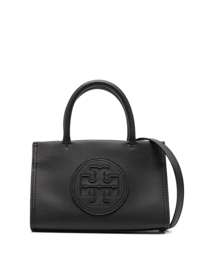 Tory Burch Handbag With Embossed Logo On The Front In Black
