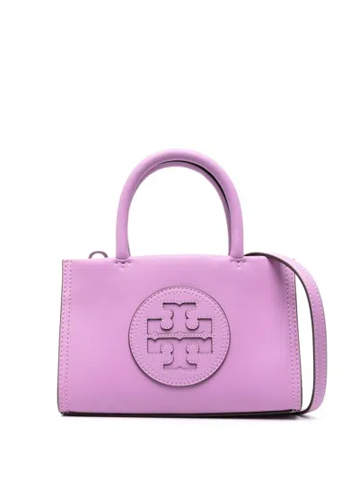 Tory Burch Logo-patch Mini Bag In Purple