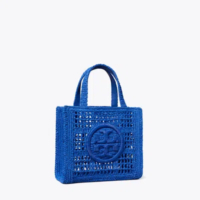 Tory Burch Mini Ella Hand-crocheted Tote In Evening Blue
