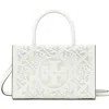Tory Burch Mini Ella Peforated Bio Tote In Blanc