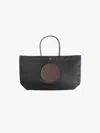 Tory Burch Ella Twisted Black Tote Bag With Logo On The Front In Ecoleather Woman In Black