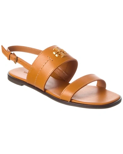 Tory Burch Mini Everly Back Strap Leather Sandal In Brown