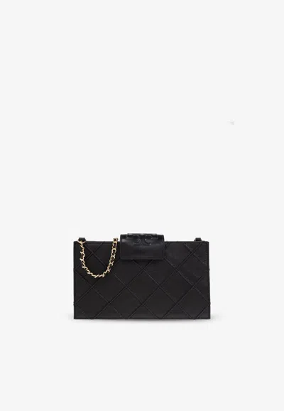 Tory Burch Mini Fleming Chain Clutch In Black