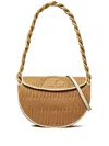 Tory Burch Mini Fleming Crescent Bag In Brown