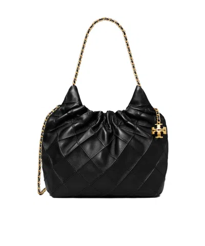 Tory Burch Mini Fleming Cross Body Bag In Black