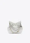 Tory Burch Mini Fleming Soft Distressed Drawstring Bag In White