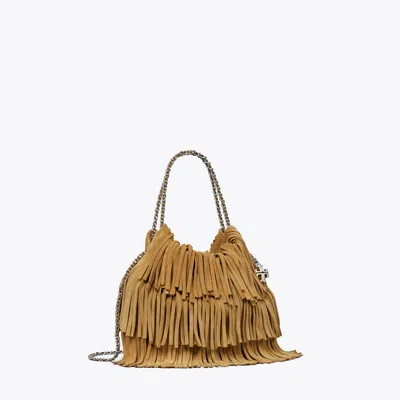 Tory Burch Mini Fleming Fringe Hobo Bag