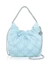 Tory Burch Mini Fleming Hobo Bag In Blue