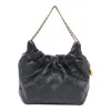 Tory Burch Mini Fleming Hobo Leather Shoulder Bag In Black