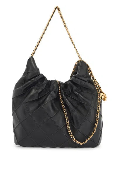 Tory Burch Mini Fleming Hobo Bag In Black
